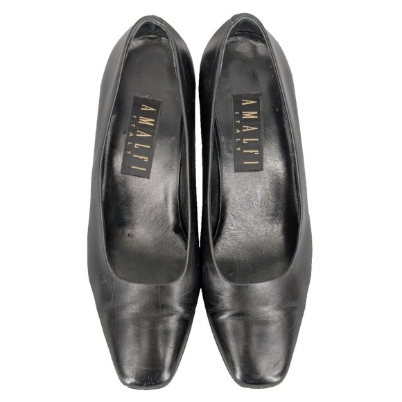 ALMALFI Pumps Size 9C Black 1 1/2 " Heel Leather Italy Designer Cocktail Party - Picture 8 of 10